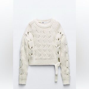 Zara Cream Cable Knit Sweater